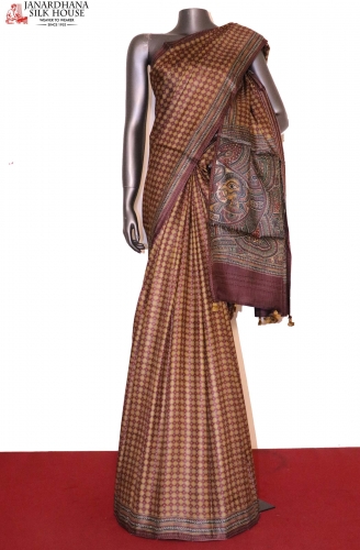 Madhubani Exclusive Pure Tussar Silk Saree